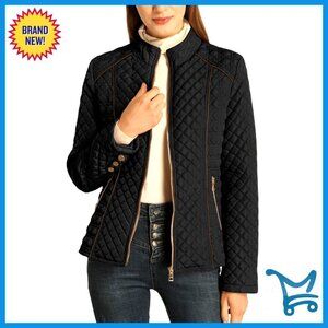 Lightweight Quilted Puffer Jacket Stand Collar Chic Minimal Winter Coat